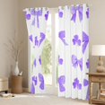 thumbnail image 3 of Erosebridal Kids Kawaii Gradient Bowknot Black Out Curtains,Purple Watercolor Clover Curtains Pack of 2 (42x63 Each) for Teens Girls,Breathable Home Decor, 3 of 6