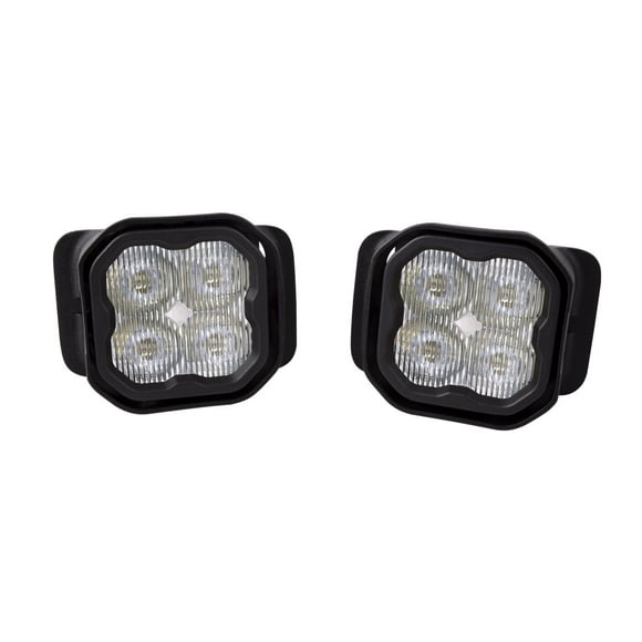 Diode Dynamics Driving/Fog Light DD6238 Driving/Fog Light; Stage Series Sport; LED Bulb; Clear Bulbs; 3 Inch Square; 80x8 Degree Fog Beam; 1520 Effective Lumens; Polycarbonate Clear Lens