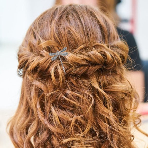 TEHAUX 6-Pack Dragonfly Hair Clips Metal Vintage Hairpins Decorative Side Hair Accessories for Women Girls