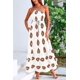 thumbnail image 5 of Vestido PRETTYGARDEN Maxi Floral Bohemio de Un Hombro Blanco Talla L, 5 of 8