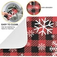 thumbnail image 4 of Snowflake Buffalo Plaid Dish Drying Mat for Kitchen Counter Christmas Absorbent Microfiber Drying Pad, Medium 16x18 in, Reversible Drainer Mats, 4 of 5