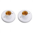 Pvc Bulb Socket 4X E27 Round Plastic Base Screw Light Bulb Lamp Socket Holder White ...