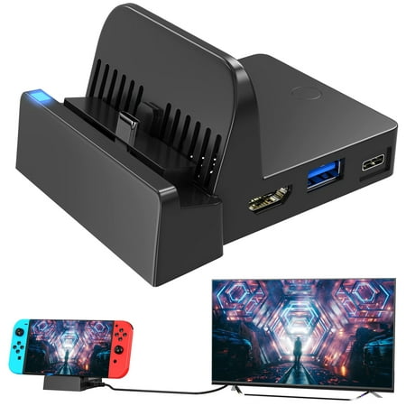 Docking Station for Nintendo Switch/Switch OLED Charging Dock with HDMI-compatible Set Compatible with Nintendo Switch Dock (No Charging Cable)