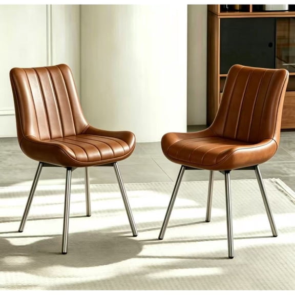Brown Dining Chairs Set of 2 - Modern Kitchen Chairs