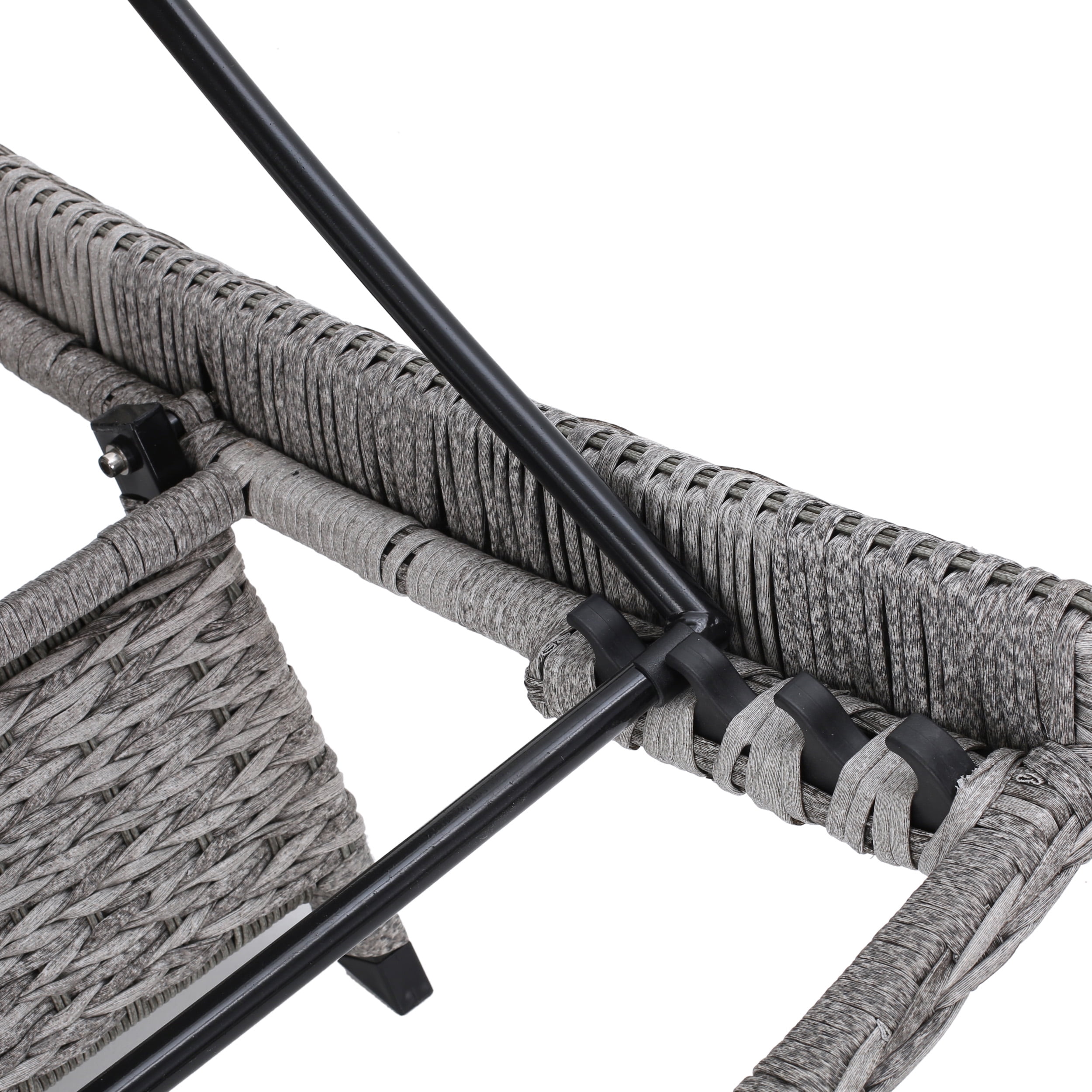 Julian Outdoor Wicker Chaise Lounge, Set of 2, Grey