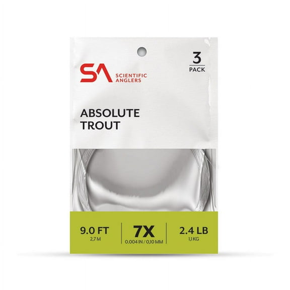 Scientific Anglers SA Absolute Trout Leader, 9ft, 7X - 3PK