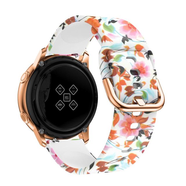 ALMNVO (Single pack 3pack) 20mm Compatible with Galaxy Watch 5 4 40/44mm Watch 5 Pro 45mm Samsung Galaxy Watch 4 Classic 42/46mm Galaxy Watch Active 2/3 Flower Silicone Pattern Replacement Strap