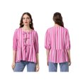 thumbnail image 2 of Raccmtaty Women's Spring Summer Casual Shirts 3/4 Sleeve O Neck Solid Color/Striped Blouse, 2 of 7