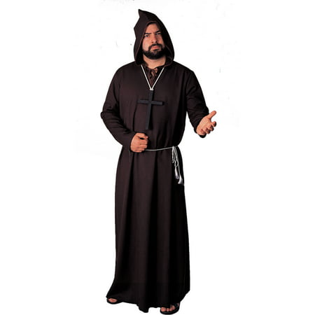 Morris Costumes Adult Mens Capes & Robes Monk Quality Black One Size, Style AA05BK