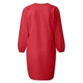thumbnail image 1 of Sonducket Vestido de mujer con cuello en V, manga larga, ropa suelta de otoño, traje de fiesta de línea A de color sólido, blanco, S Prendas para la parte del cuerpo Rojo S, 1 of 3
