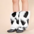 thumbnail image 4 of Biekopu Women's Faux Fur Leg Warmers Fuzzy Spots Print Leg Warmers Socks Boot Cuff Covers Party Costume Accessory, 4 of 6