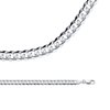 Solid 14k White Gold Necklace Cuban Chain Curb Wide Link Concave Big Heavy Genuine, 6.9 mm - 24 inch