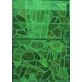 thumbnail image 1 of Ahgly Company Machine Washable Indoor Rectangle Transitional Green Area Rugs, 3' x 5', 1 of 7