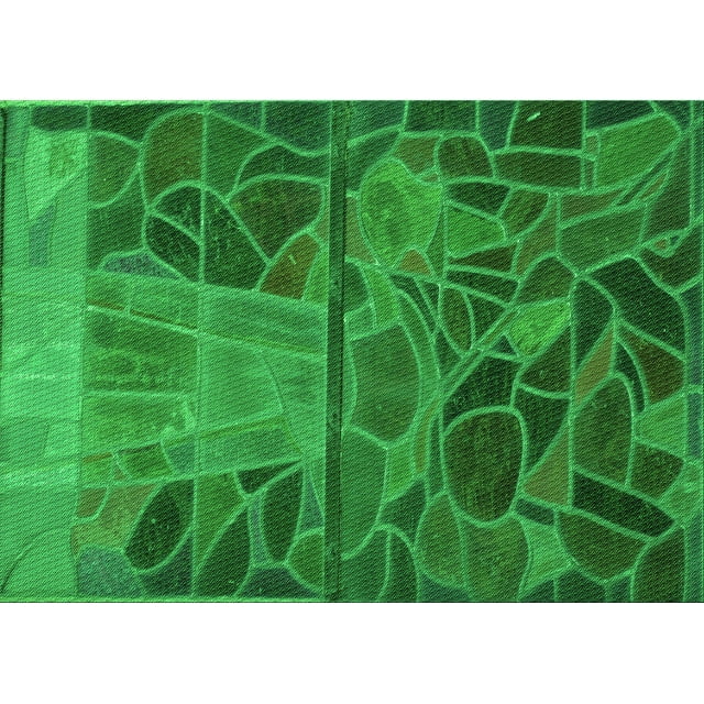 Ahgly Tapis Rectangulaire Lavable en Machine Vert Transitionnel, 5 Pieds x 7 Pieds
