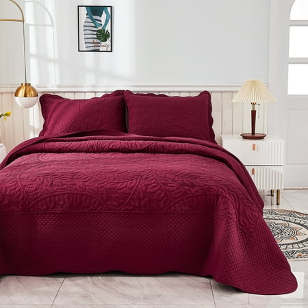 MarCielo 3-Piece Cotton Oversized Bedspread Set Coverlet Set King