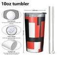 thumbnail image 4 of Red and Black Modern Art Geometric 10oz Tumblers Stainless Steel Tumbler with Lid and Straw,Vacuum Insulated Double Wall Travel Tumbler Cups with Cleaning Brush for Coffee, Tea, 4 of 4