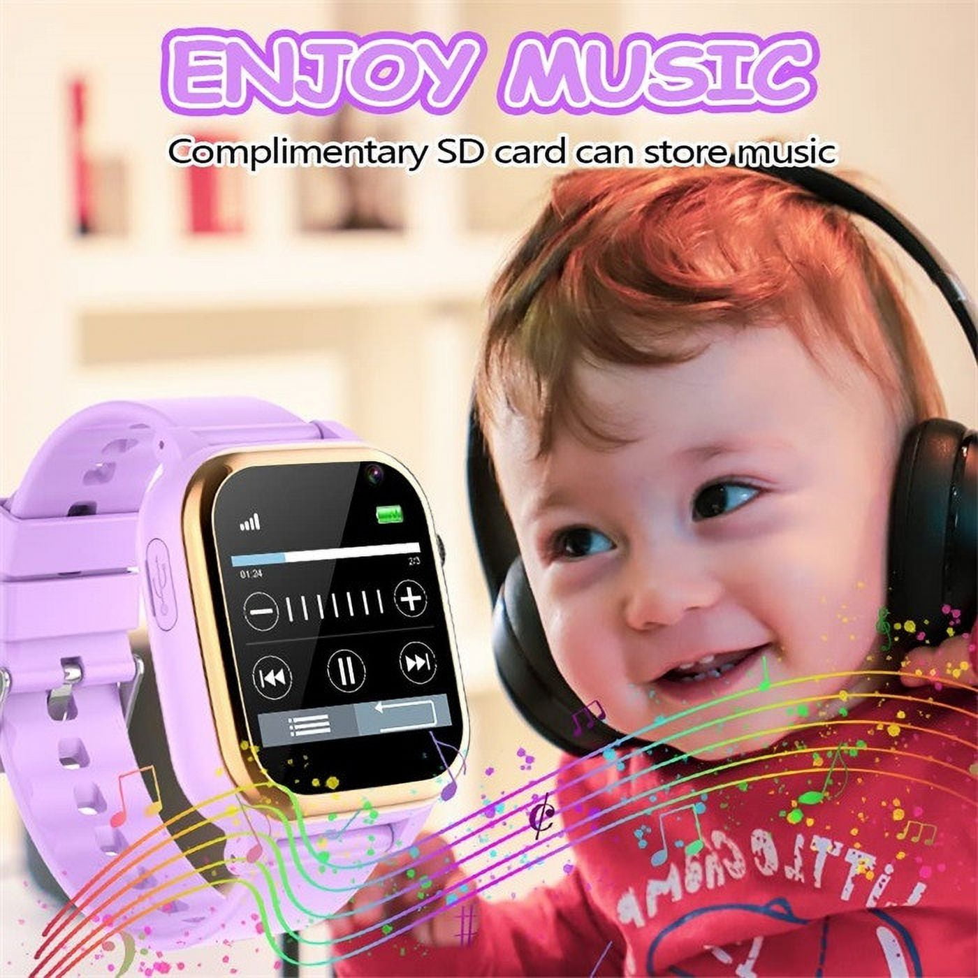 EWSFHUI Kids Game Smart Watch Gift for Girls Age 6-12,14 Puzzle Games HD Touch Screen Kids Watches with Video Camera Music Player Pedometer Flashlight 12/24hr Toys for Girls