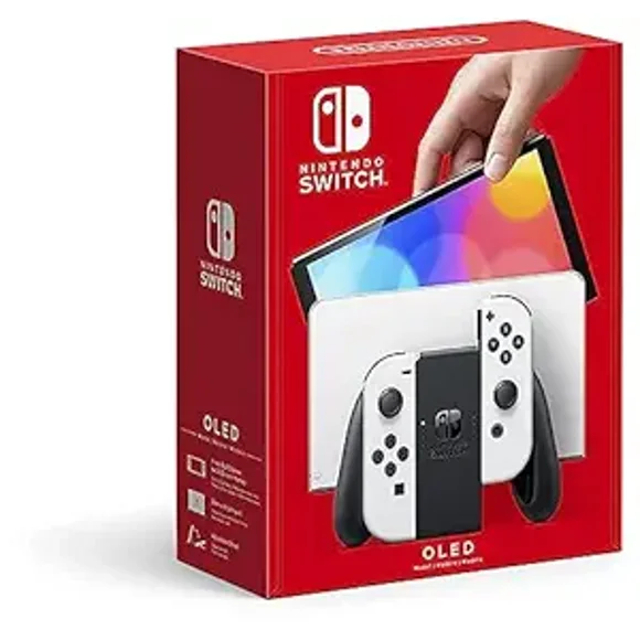 Restored Nintendo Switch OLED Console – 7" Display, 64GB Storage, White Joy-Con – Refurbished Fair