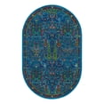 thumbnail image 2 of Unique Loom Calypso Collection Area Rug - Kaiso (5' 3" x 8' Oval Navy Blue/Green), 2 of 6