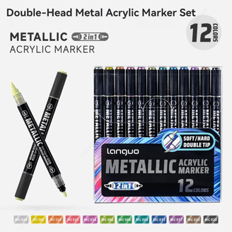 Gunze GSI Creos AMS 121 Mr. Hobby Gundam Marker Metallic Set (6