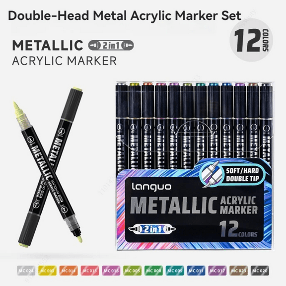 12/24/48 Metallic Color Dual Tip Marker Pen for Gundam Scale Model Painting DIY Tools Rock Painting Stone