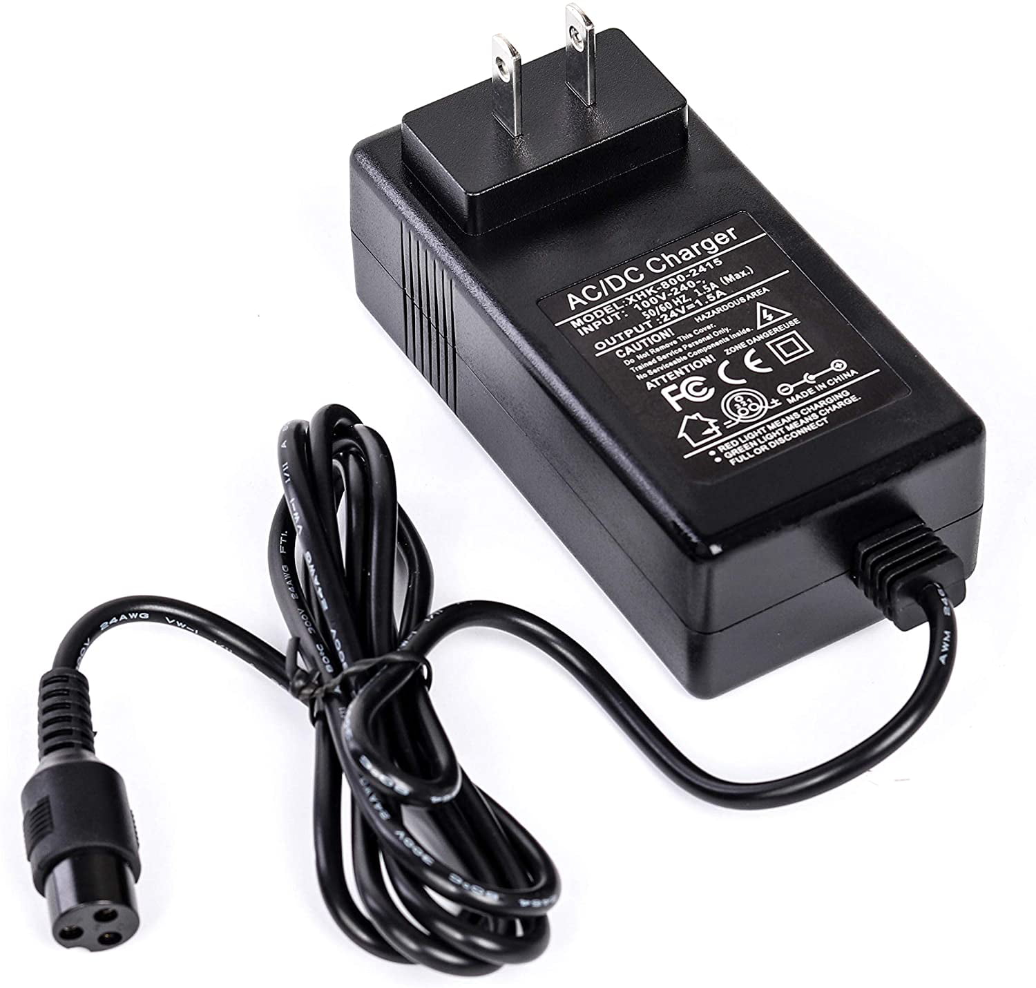 24V 2A Electric Scooter Battery Charger 3 Prong Inline For Razor 