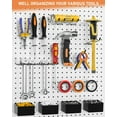 thumbnail image 5 of INCLY 122PCS Pegboard Accessories Organizer Kit, Peg Board Hooks Set with Bins for Hanging Various Tools, 1/8 1/4 inch Pegboard Hooks Assortment for Organizing Storage, Garage Wall Attachments, 5 of 9