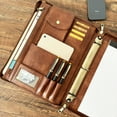thumbnail image 6 of 3 Ring Binder Vegan Leather Portfolio, Zippered Portfolio for Men, Letter Size Organizer Folder Padfolio A4 Document Bag for 13.3 inch Tablet Laptop, 6 of 8
