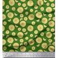 thumbnail image 1 of Soimoi Green Poly Georgette Fabric Lemon Slice Vegetable Print Fabric by Yard 52 Inch Wide, 1 of 3