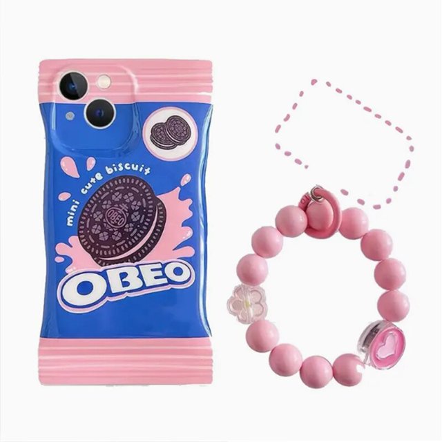 Funda de teléfono con sabor a fresa para iPhone, carcasa de silicona con cadena para iPhone 14, 13, 12, 11 Pro, XS MAX, XR, 7, 8 Plus, SE 2020 Fivean unisex