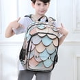 thumbnail image 6 of FORMRS Unisex School Backpack 17" Student Travel Bag with Laptop Compartment, Blue Shimmering Pattern, 6 of 7