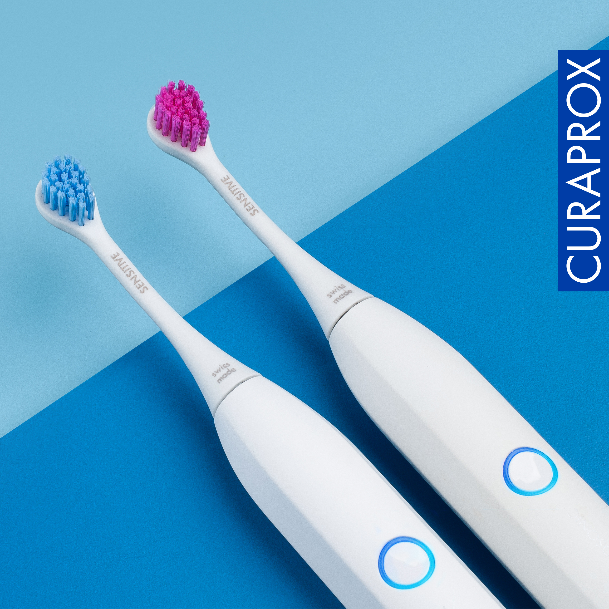 Curaprox Hydrosonic Brush Head Sensitive blue/pink, 2 pcs