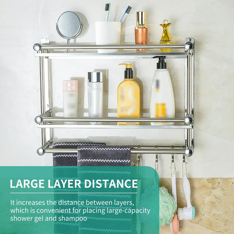 Shower Organizing Shelf, Non-drill Adhesive Bathroom Rack, For
