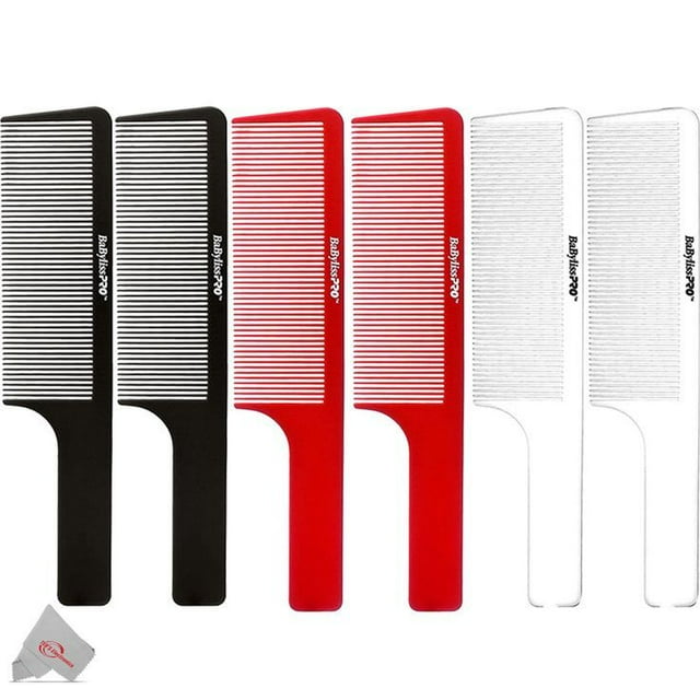 Two BaBylissPRO Barberology 9 Inch Clipper Comb - White, Black and Red