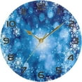 thumbnail image 5 of GZHJMY Christmas Snowflake Wall Clock, Silent Non Ticking Battery Operated Creative Decorative Round PVC Clock for Kitchen, Living Room, Bathroom, Home School Office Decor, 10 Inch, 5 of 7