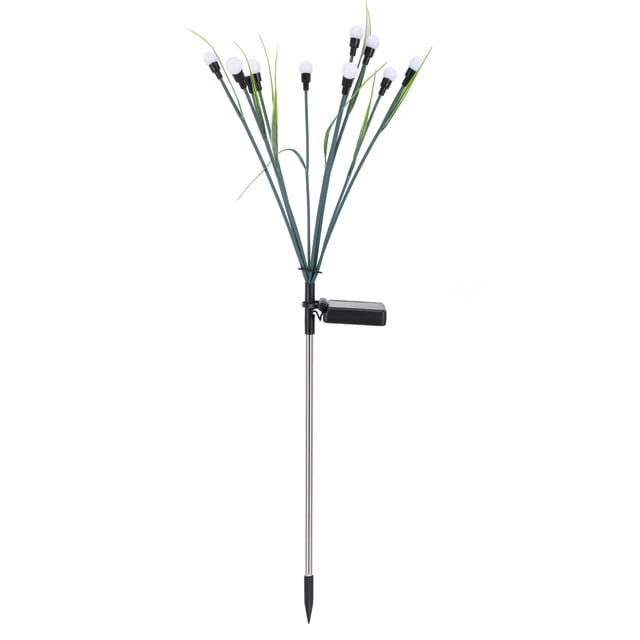 Luz solar de jardín LED decorativa oscilante IP65 impermeable recargable luces al aire libre para Navidad boda fiesta 10 cabezas luz blanca cálida poste verde
