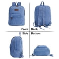 thumbnail image 3 of BadPiggies Denim Backpack for Women & Men Retro Rucksack Basic Bookbag High School/College Students Travel Laptop Bag - Blue, 3 of 10