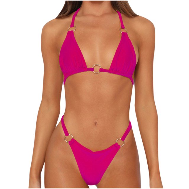 Bikini para mujer Traje de baño dividido Bikini sólido Conjunto de traje de baño dividido de dos piezas OAVQHLG3B Store lin121212