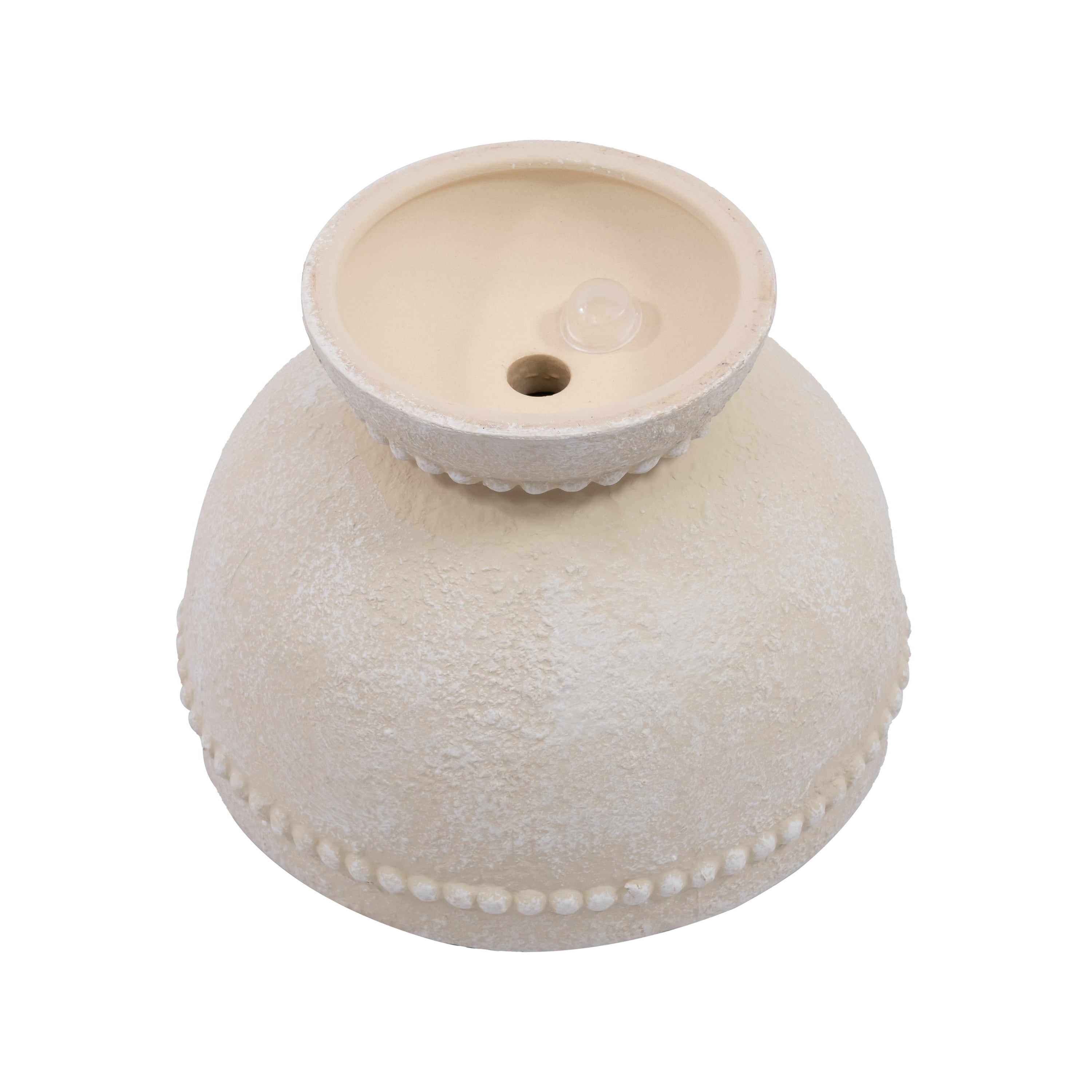 My Texas House 8" Cream Ceramic Dot Bowl Planter for Indoor or Outdoor Use