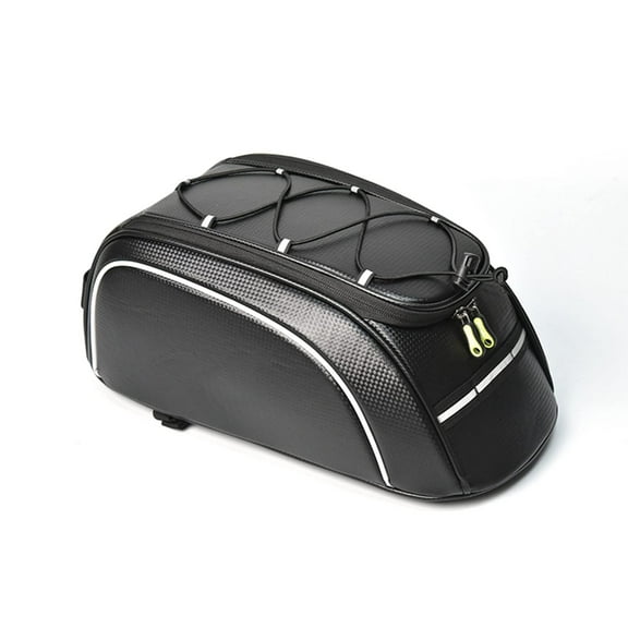 Bicycle Rack Rear Carrier Bag PU Leather Waterproof 8L Large Capacity Storage Luggage Pouch Reflective Bike Pannier