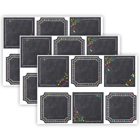 Creative Teaching Press Colorful Chalk Cards 6 Inch Designer Cut-Outs 36 Per Pack 3 Packs