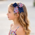 thumbnail image 2 of mgoYE American Flag Hair Bows 4th of July Hair Bow Tie Patriotic Bow Red White Blue Ribbon Bow Elastic Ponytail Holder Independence Day Hair Accessories for Kids 3-12T Dark Blue, 2 of 6