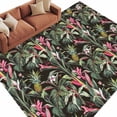 thumbnail image 2 of 6'x9' Area Rugs, Tropical Pineapple Indoor Outdoor Area Rug for Living Room Bedroom, Pink Green Botanical Leaves Washable Bathroom Rugs Kitchen Floor Carpet Mats Home Decor Aesthetic, 2 of 8