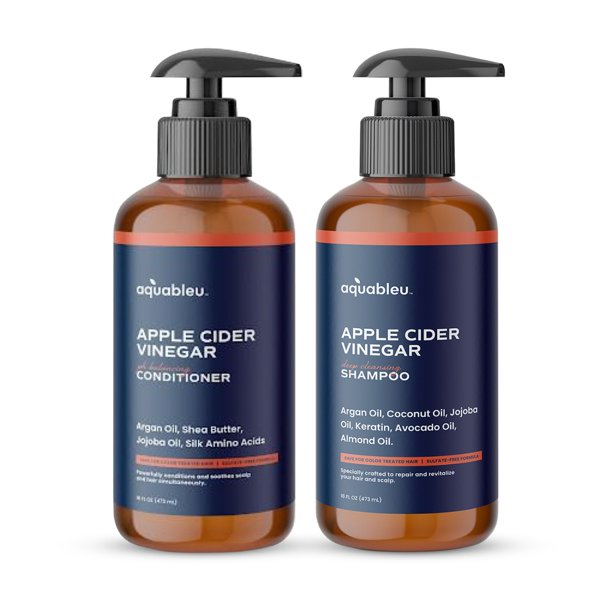 Aquableu Raw Apple Cider Vinegar Natural Shampoo & Conditioner Set