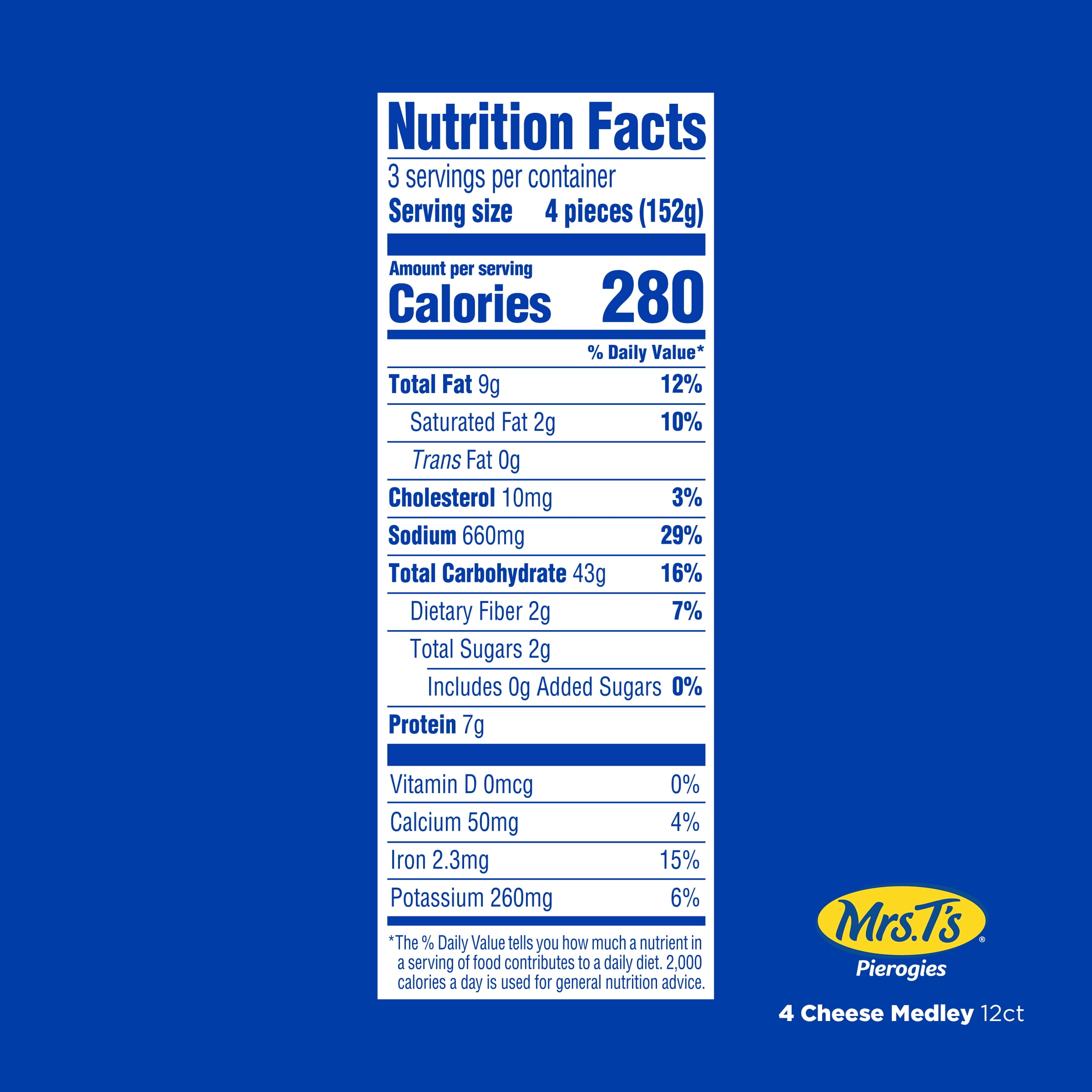 Mrs. T's Four Cheese Medley Pierogies, 12ct, Frozen