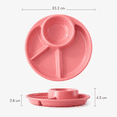 thumbnail image 2 of ABCISI Portion Control Plates , 4 Section Divided Plates for Adults, Reusable Plastic Dinner Trays, Meal Prep Plates for Camping, Picnic, School, Outdoor Use, 9 Inch, Pink Round, 2Pcs, 2 of 7