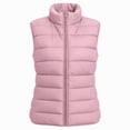 thumbnail image 6 of Mifsaly Puffer Vest Women Warm Sleeveless Quilted Jacket Stand Collar Zip Up Lightweight Fall Winter Travel Daily Layering Casual Outerwear with Pockets Pink,S, 6 of 6