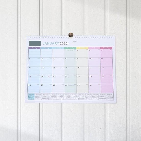 AURARMLET 12-Month Multi-Calendar with Holidays, Compact Space-Saving Design for Home and Office Organization
