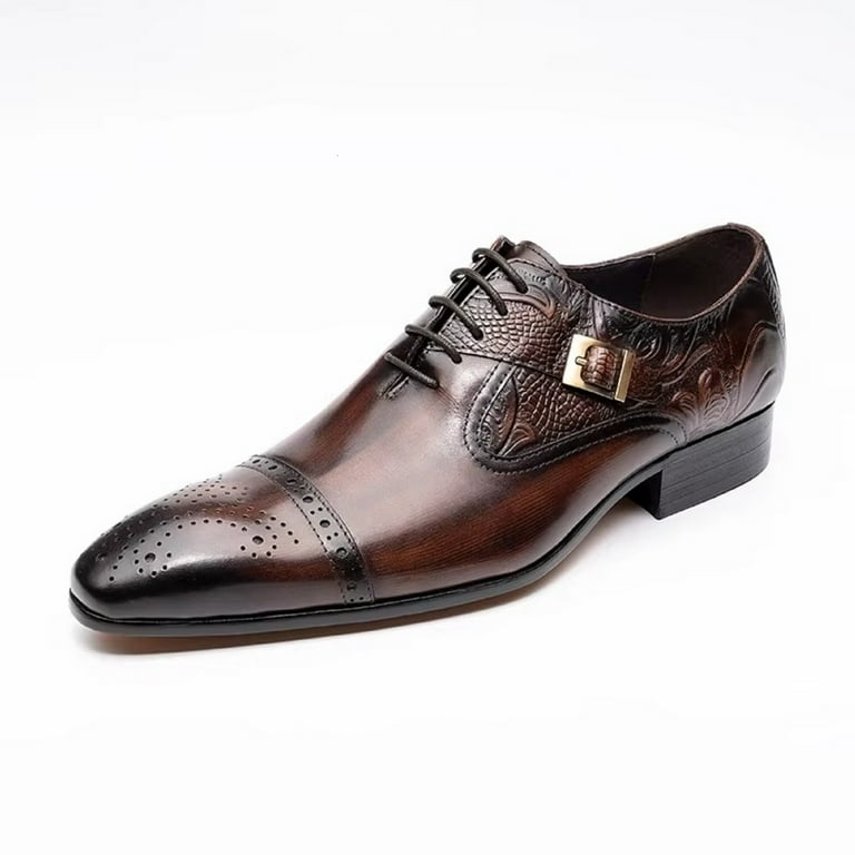 designer mens dress shoes Amali Chadwick, - Lace Up Oxford Shoes for Men - Tuxedo Shoes, Paisley Pattern, Metal Tip, Mens Shoes Color Gold Size 7.5 Up Formal Shoes Luxury Business Men Dress Oxford