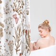 thumbnail image 3 of Vintage Floral Shower Curtain, Sage Green Retro Botanical Shower Curtain Set, Cute Fun Boho Plant Herbs Flower Butterfly Aesthetic Shower Curtain for Cottagecore Bathroom 72x72 Beige, 3 of 6